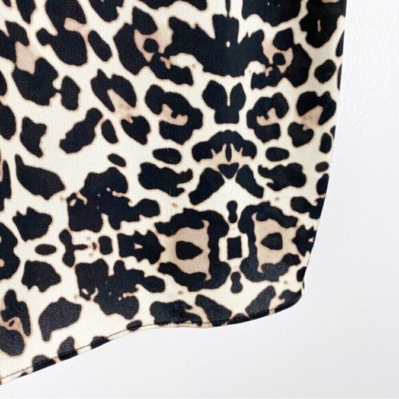 Topshop V-Neck Leopard Print Lightweight Scalloped Cami Tank Size 2 - Picture 5 of 9